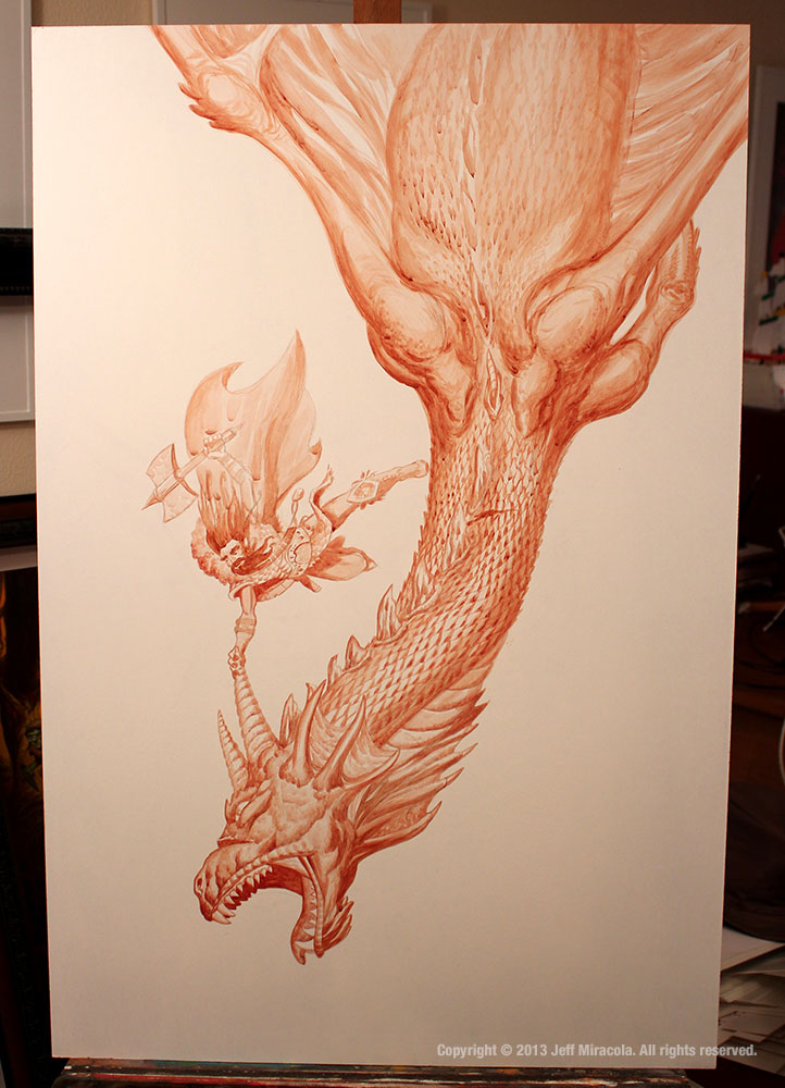 722x1000 Dragon Dive Fantasy Painting Progress Photos And Video Jeff - Dragon Painting Acrylic