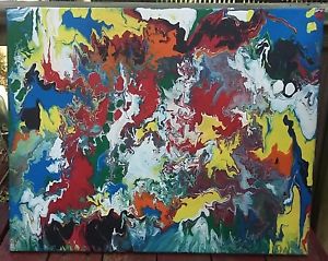 300x239 Acrylic Cell Painting Original The Organ Dragon 16x20 Canvas - Dragon Painting Acrylic