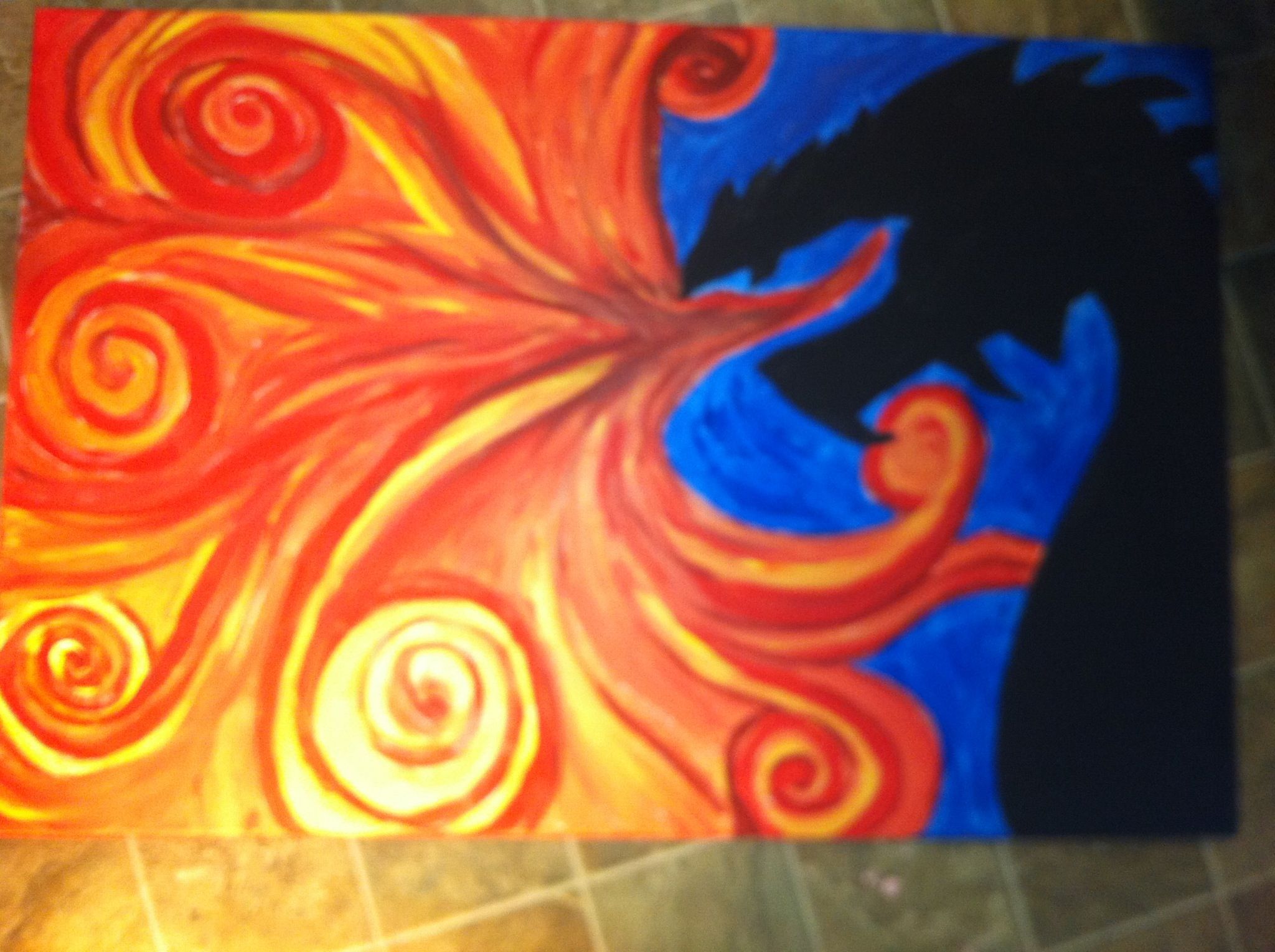 2048x1529 Dragon Painting That I Did On Canvas With Acrylic (Pretty Proud - Dragon Painting Acrylic
