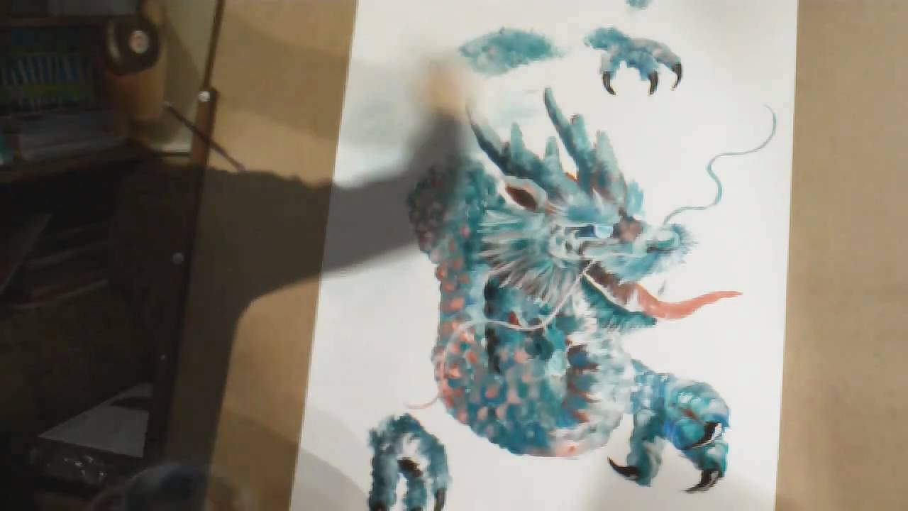 1280x720 Acrylic Dragon Speed Painting By Birdy - Dragon Painting Acrylic