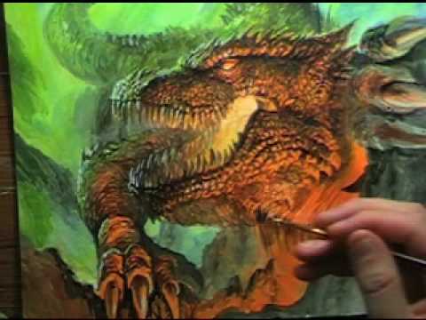 480x360 Acrylics Loosely Based On A Dragon Awakens - Dragon Painting Acrylic