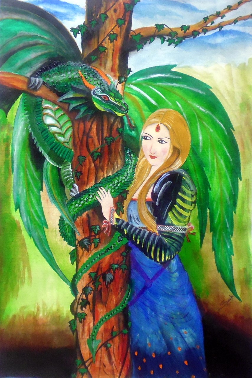 854x1280 Buy Dragon Painting Handmade Painting By Sarika Bhutare. Code - Dragon Painting Acrylic