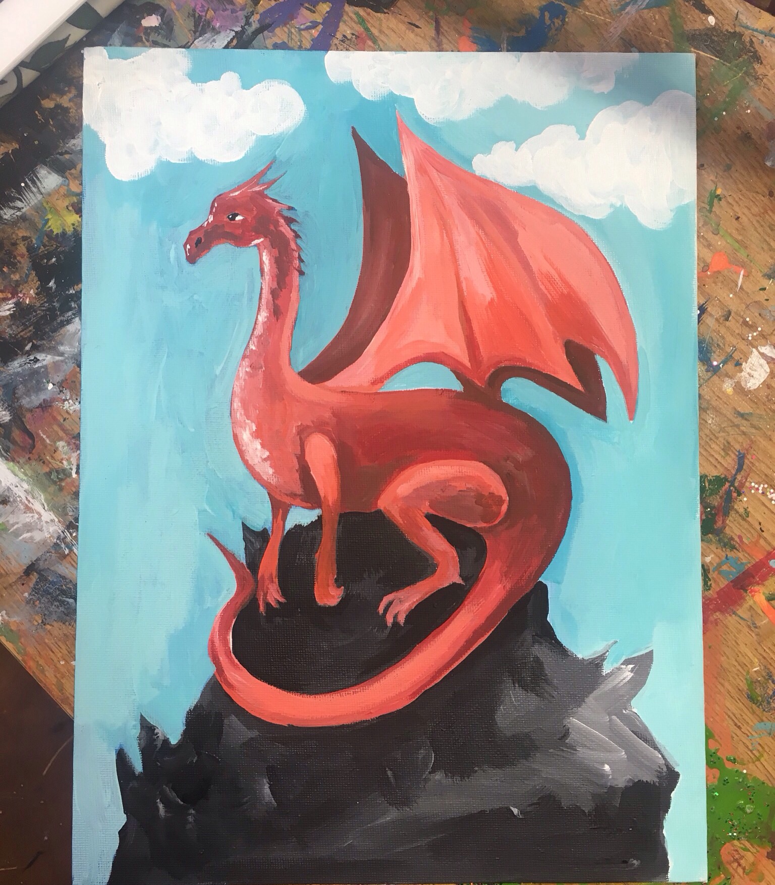 1536x1754 Dragons, Star Wars, And Father's Day The Golden Button - Dragon Painting For Kids