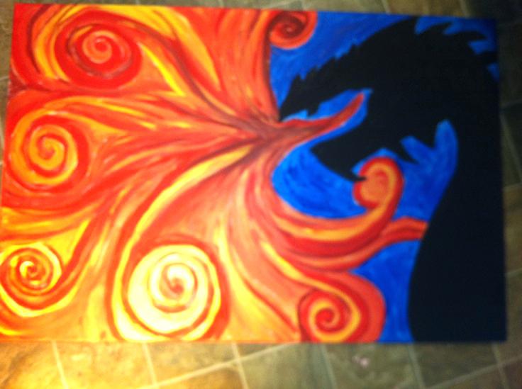 736x549 Kids Canvas Art Ideas Dragon Painting That I Did On Canvas - Dragon Painting For Kids