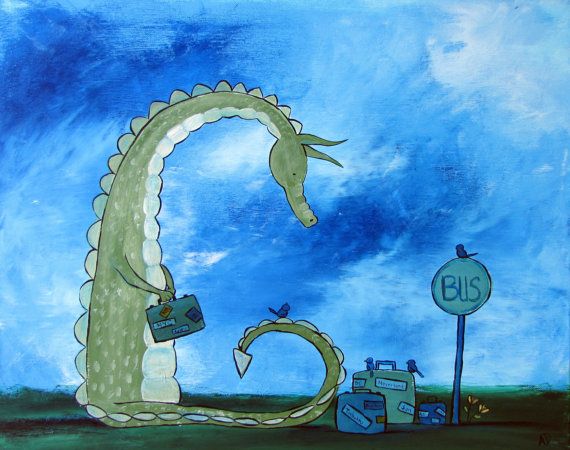 570x450 Kids Wall Art, Original Acrylic Dragon Painting, Fairytale Nursery - Dragon Painting For Kids