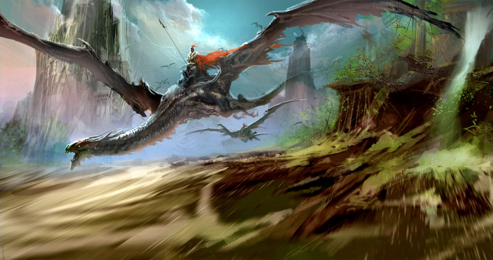 992x524 Digital Painting Dragon - Dragon Painting Images
