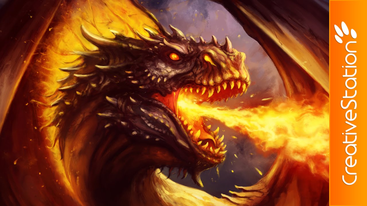 1280x720 Fire Dragon - Dragon Painting Images