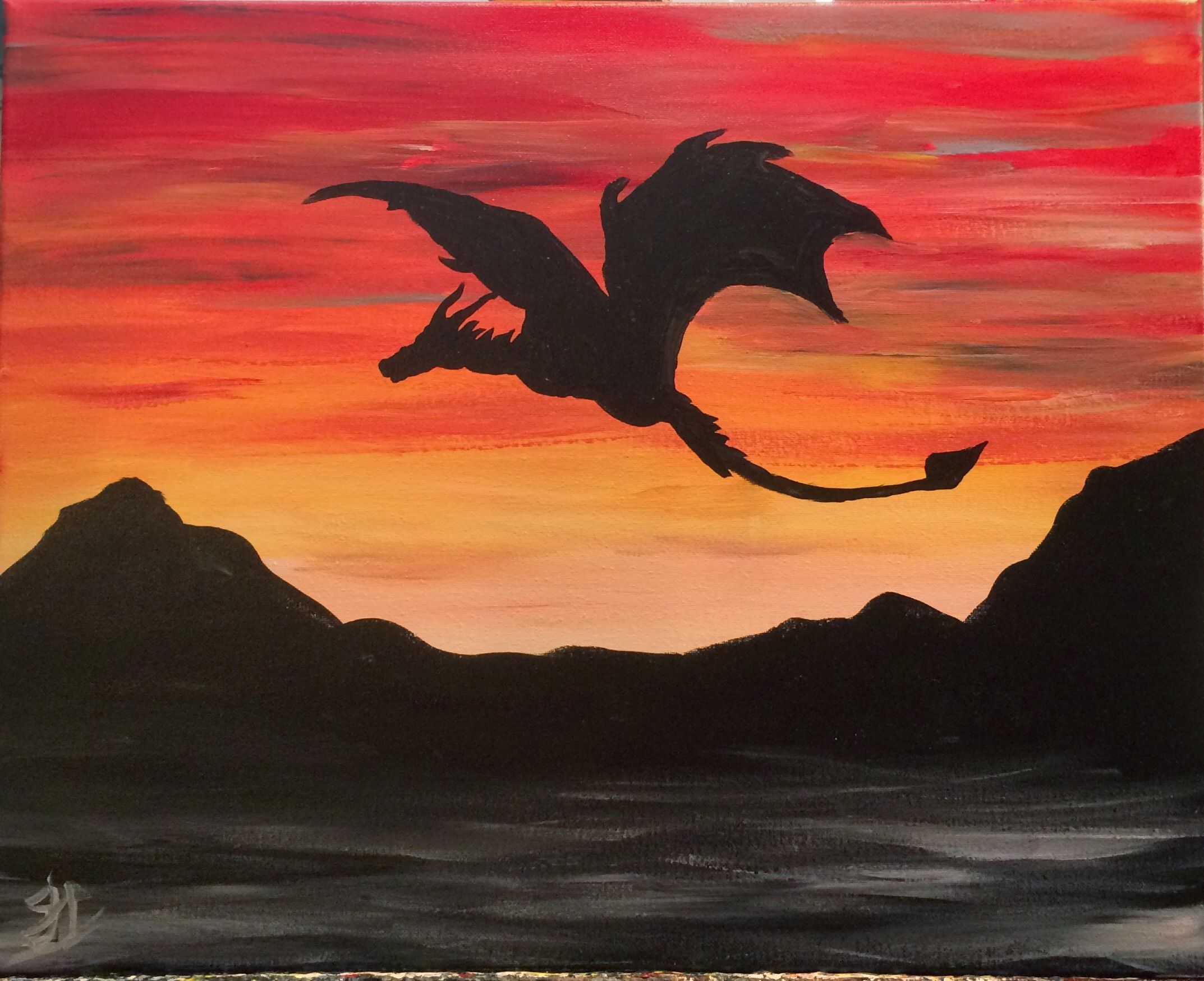 2146x1749 Mother Of Dragons - Dragon Painting On Canvas