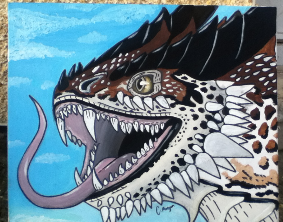 900x706 Dragon Canvas Painting By Cinder011 - Dragon Painting On Canvas