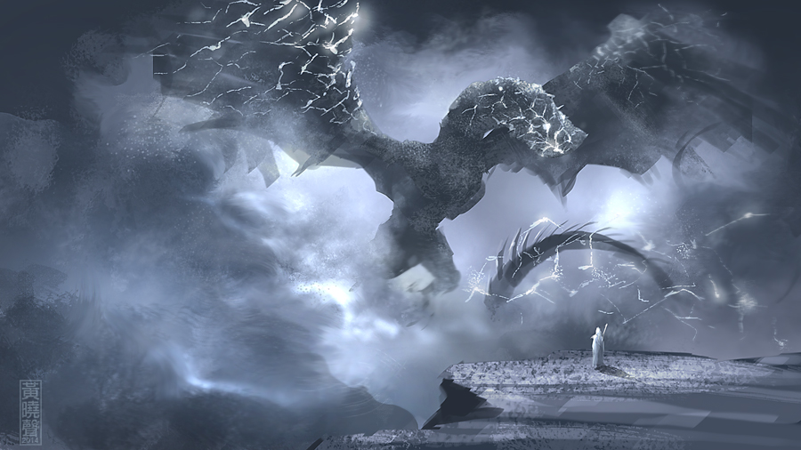 900x506 Draw And Paint A Lightning Dragon - Dragon Silhouette Painting