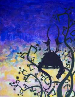 248x320 The Mad Ramblings Of A Fantasy Artist Lurking Dawn Dragon - Dragon Silhouette Painting