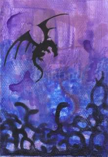 221x320 The Mad Ramblings Of A Fantasy Artist Squee The Seahorse - Dragon Silhouette Painting
