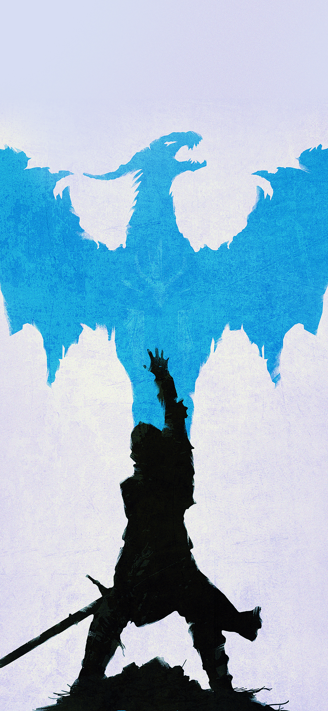 1125x2436 Iphonepapers - Dragon Silhouette Painting