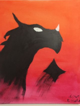 320x427 Silhouettes Drawings On Paigeeworld. Pictures Of Silhouettes - Dragon Silhouette Painting