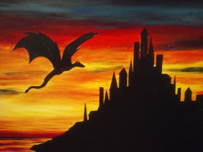 400x300 Canvas Amp Pallet Wood Painting Parties - Dragon Silhouette Painting