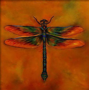 345x350 Hand Painted Home Decoration Oil Painting Dragonfly I Animal Oil - Dragonfly Oil Painting