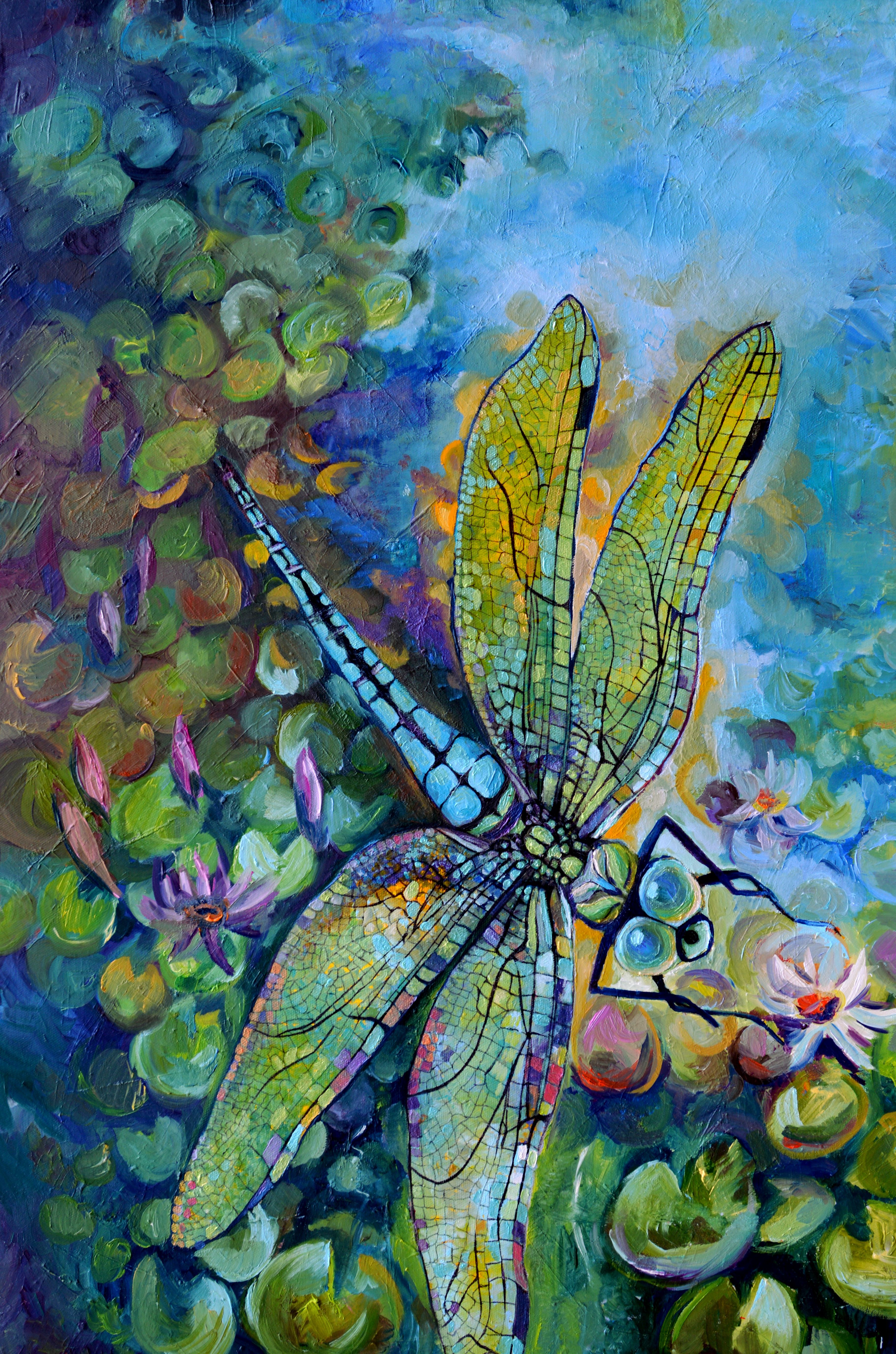 Dragonfly Oil Painting at PaintingValley.com | Explore collection of ...