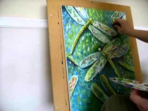 480x360 Dragonfly Painting By Saik.wmv - Dragonfly Oil Painting