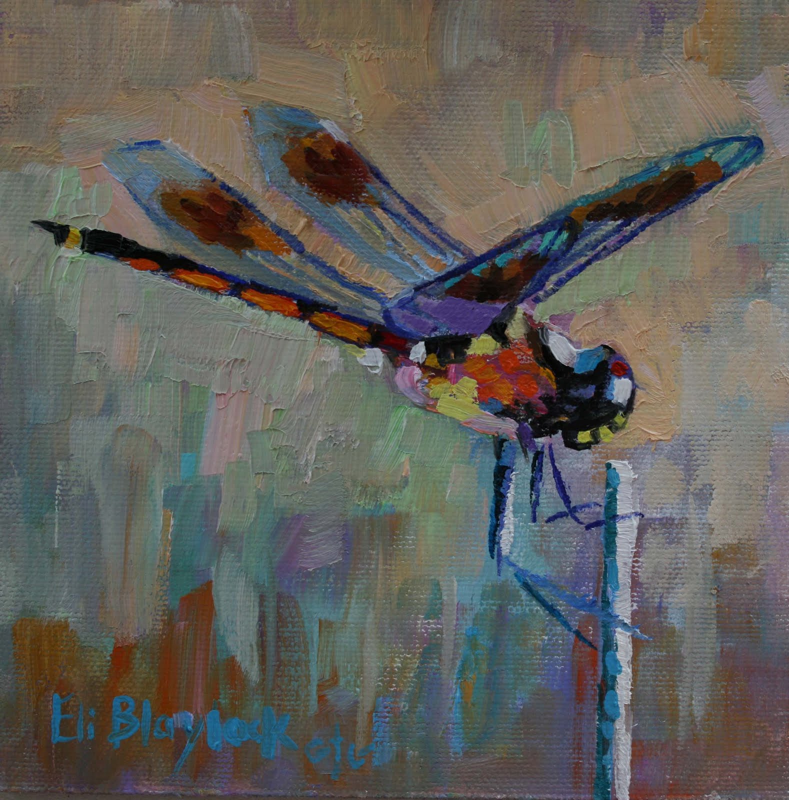 Dragonfly Oil Painting at PaintingValley.com | Explore collection of ...