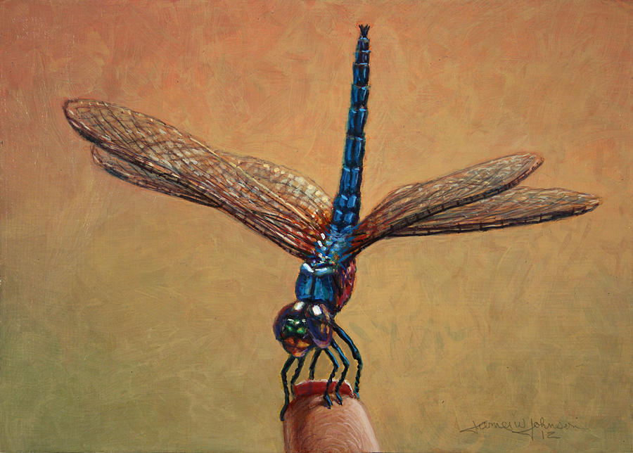 900x644 Pet Dragonfly Painting By James W Johnson - Dragonfly Painting