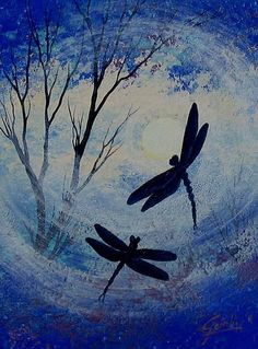 236x319 Dragonfly Paintings Acrylic - Dragonfly Painting
