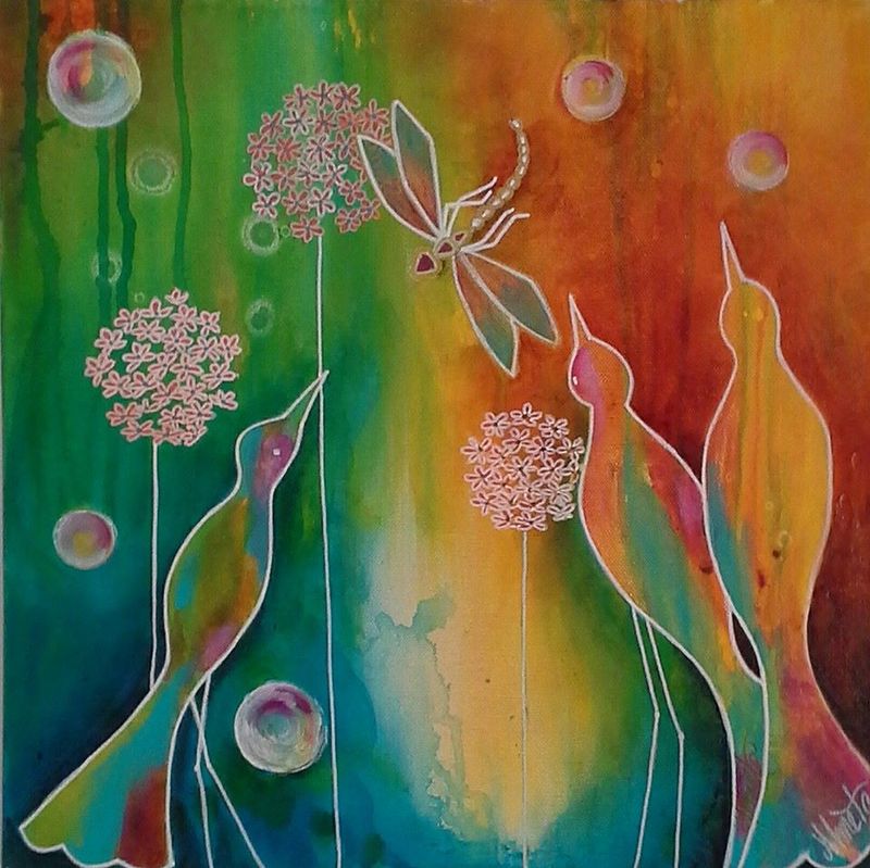 800x799 Dragonfly By Almeta, Canvas - Dragonfly Painting Canvas