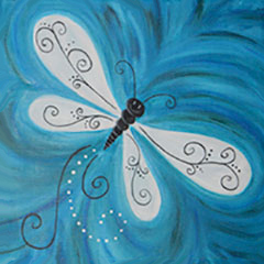 240x240 Kids Night Out Drifting Pottery, Canvas - Dragonfly Painting Canvas