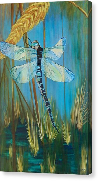 336x622 Dragonfly Fantasy Painting By Karen Dukes - Dragonfly Painting Canvas