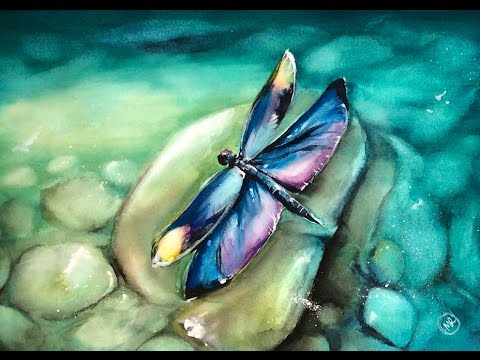 480x360 Watercolor Dragonfly Painting Demonstration - Dragonfly Painting Watercolor