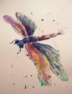 236x307 Watercolors On Watercolor Painting, Watercolor Flowers - Dragonfly Painting Watercolor