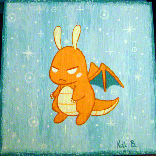 500x500 Dragonite Painting By Fuish - Dragonite Painting