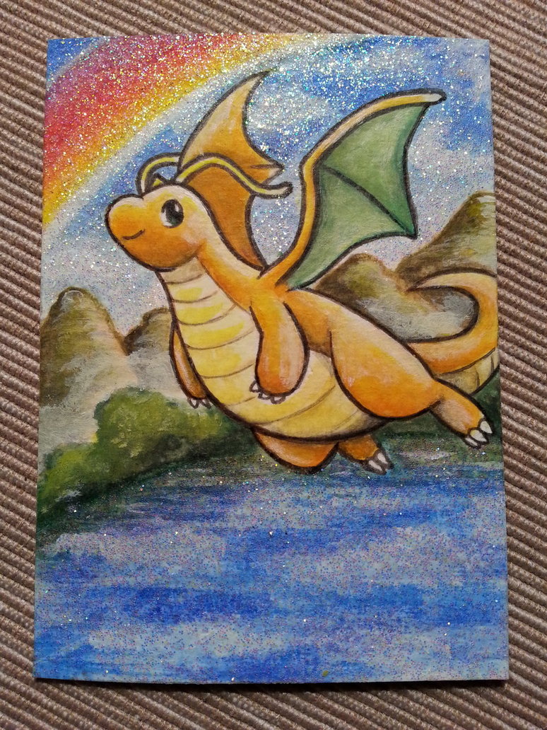 774x1032 Dragonite Aceo Card By Pikabulbachu - Dragonite Painting