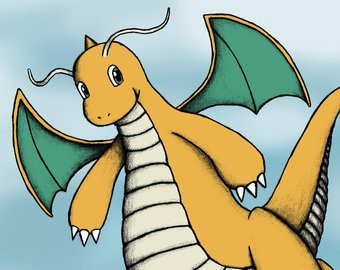 340x270 Dragonite Art Etsy - Dragonite Painting