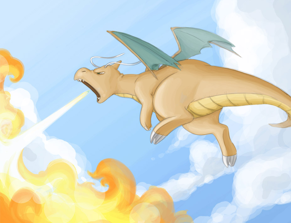 927x709 Dragonite By Trufflefunk - Dragonite Painting