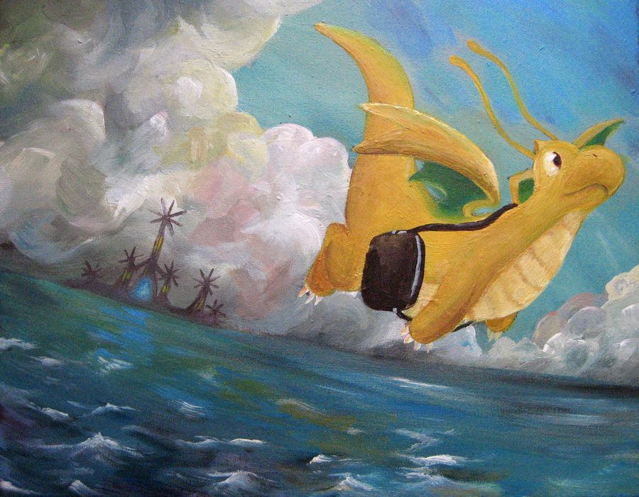 900x701 Dragonite In Real Life By ~aardvarks On From The First - Dragonite Painting