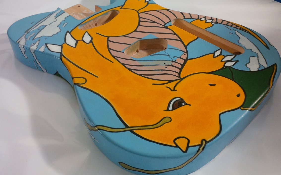 1133x706 Dragonite Painting A Guitar Body! By Mathiaschau - Dragonite Painting