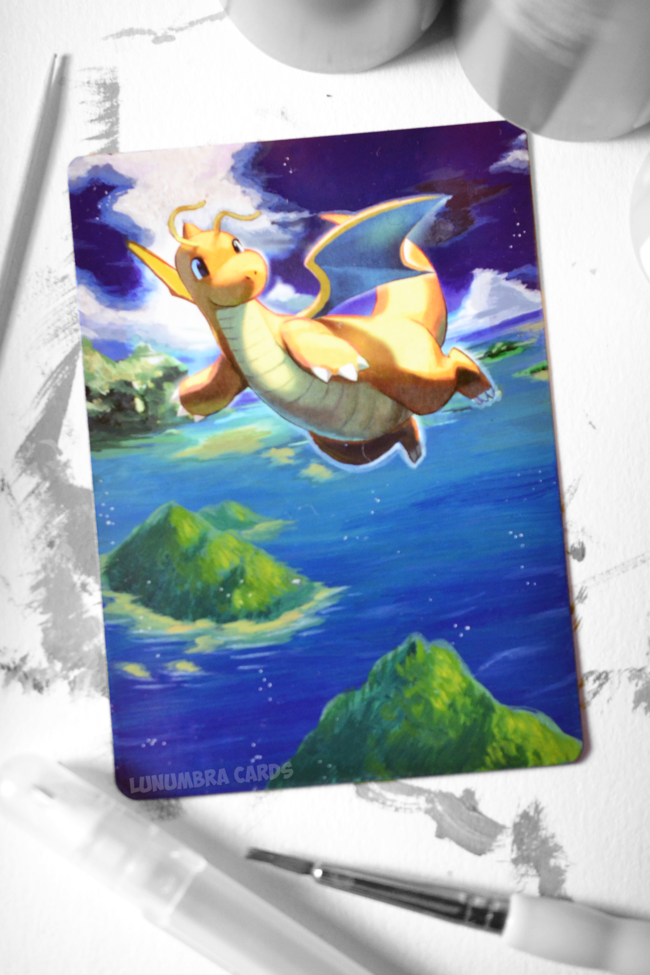 1280x1920 Lunumbra's Awesome Painted Cards - Dragonite Painting