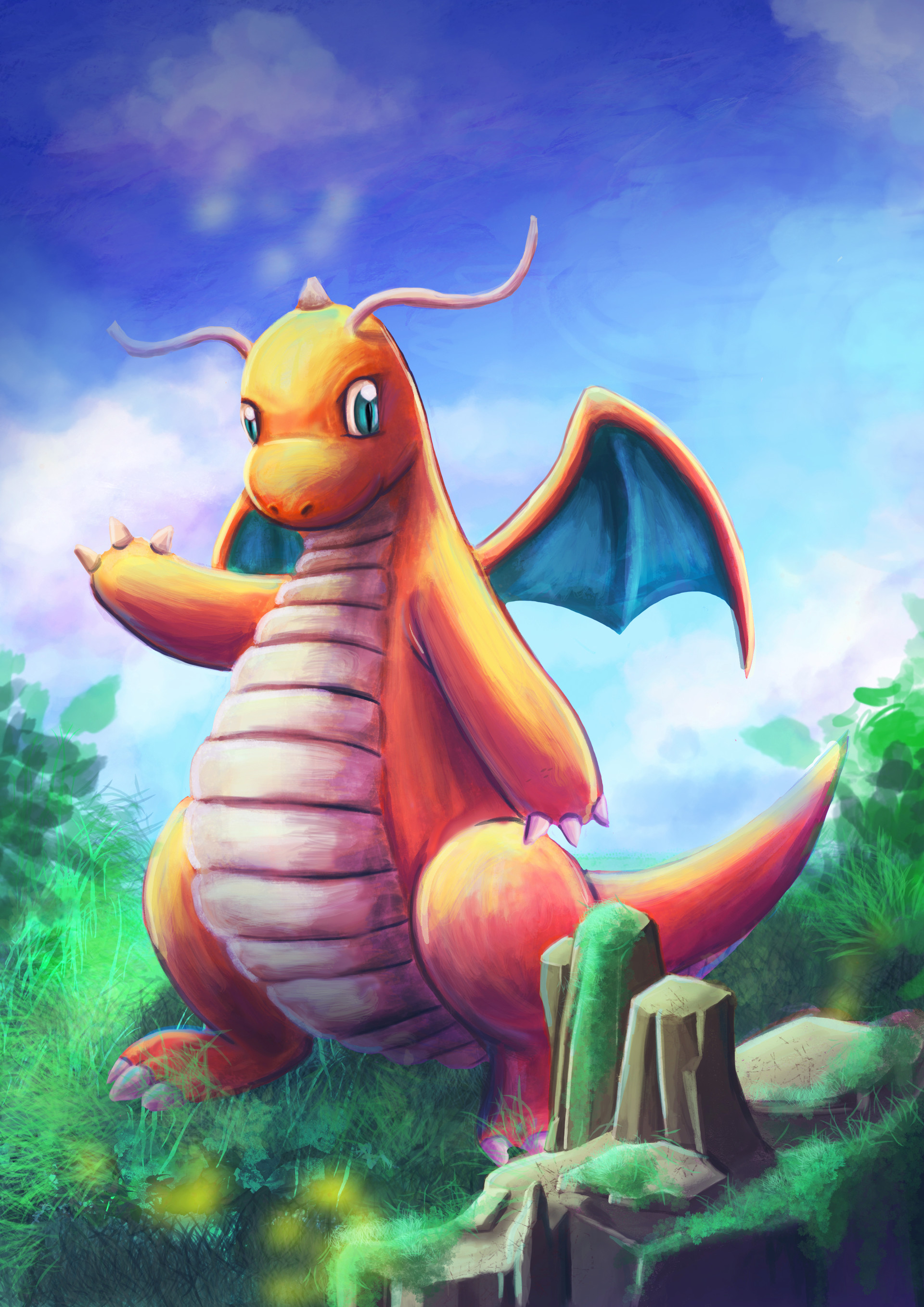 1920x2716 Artstation - Dragonite Painting