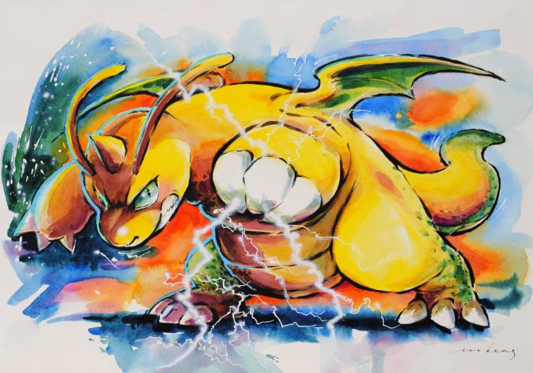 770x539 Saatchi Art Dragonite Drawing By Soo Beng Lim - Dragonite Painting