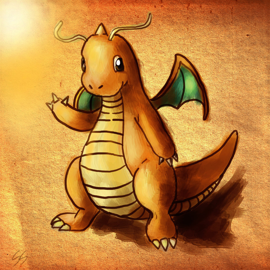 894x894 Vintage Dragonite By Shadowsprint - Dragonite Painting