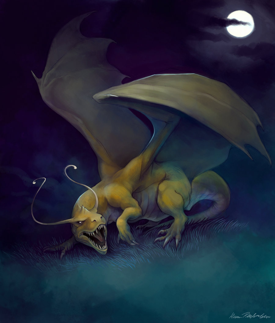 900x1057 Wild Dragonite Appeared By Katepfeilschiefter - Dragonite Painting