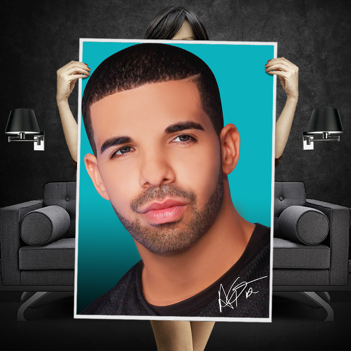 1200x1200 Drake Painting Poster - Drake Painting