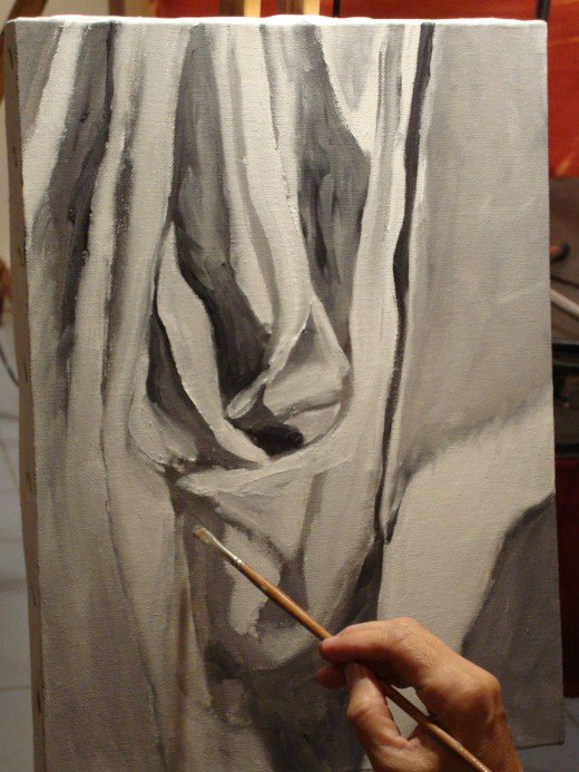 520x693 How To Paint Drapery With Oil Paints Feltmagnet - Drapery Painting