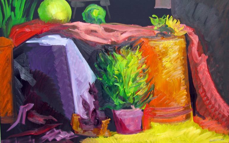 770x482 Saatchi Art Still Life With Drapery Painting By Shant Beudjekian - Drapery Painting