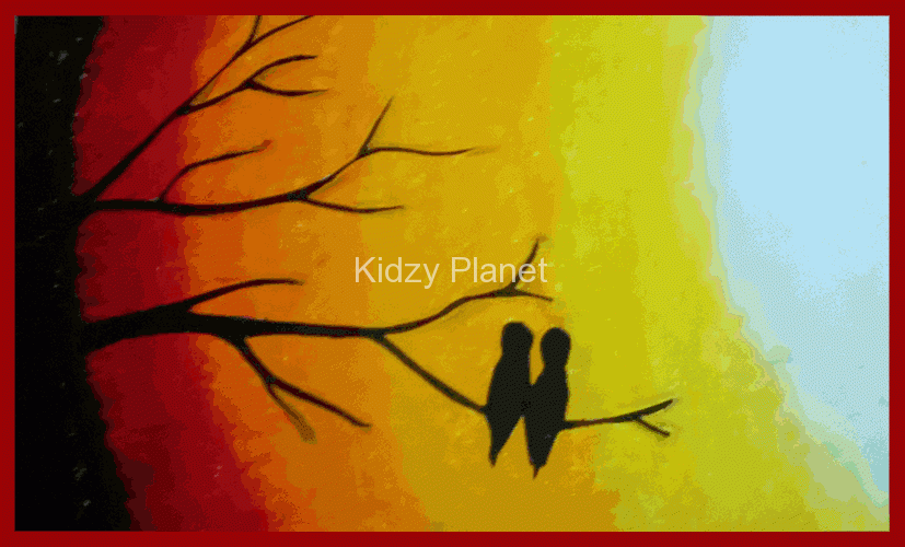 827x500 Simple Landscape Scenery Drawing For School Kids With Oil Pastel - Drawing Painting