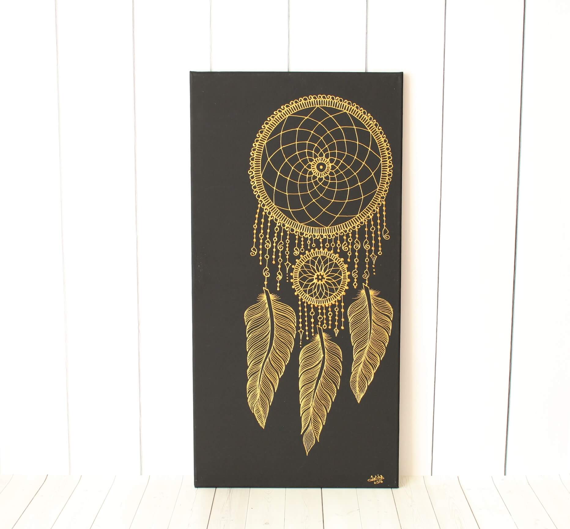 1864x1728 Royal Gold Dream Catcher Painting - Dream Catcher Painting