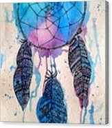 163x186 Dream Catcher Painting Painting By Valia Valladares - Dream Catcher Painting On Canvas