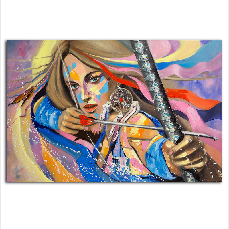 800x800 Native American Warrior Dream Catcher Painting ,hd Printed 1 Piece - Dream Catcher Painting On Canvas