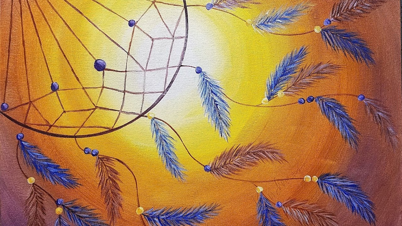 1280x720 Dream Catcher Beginner Acrylic Painting Tutorial Live 2017 - Dream Catcher Painting On Canvas