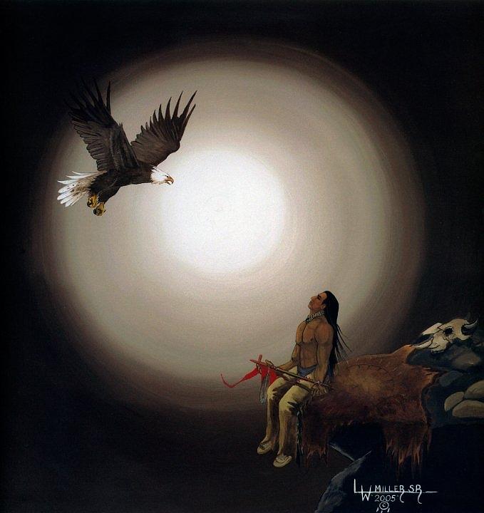 679x720 Eagle Dreamer Painting By Lyle Miller Sr - Dreamer Painting